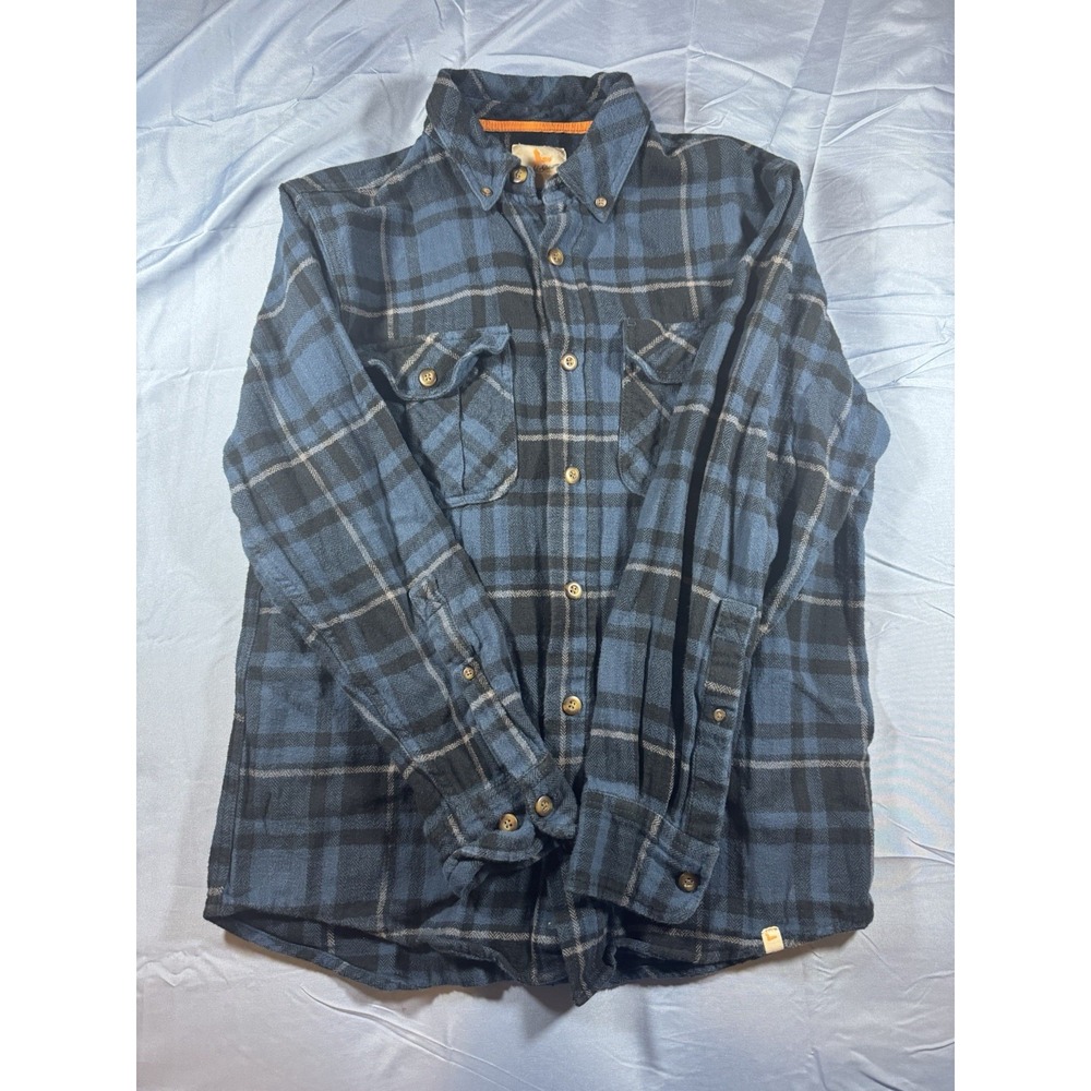Field & Stream Men's Blue Plaid Long Sleeve Button Up Flannel Size Small